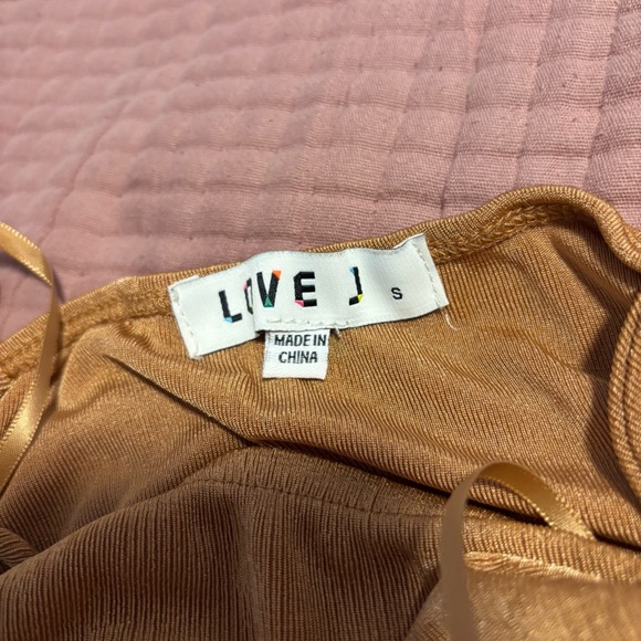 Love J Ribbed Brown Spaghetti Strap Mini Dress - Picture 4 of 4